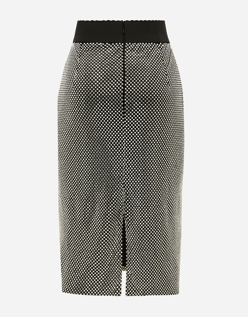 Dolce & Gabbana Calf-length crystal mesh skirt outlook