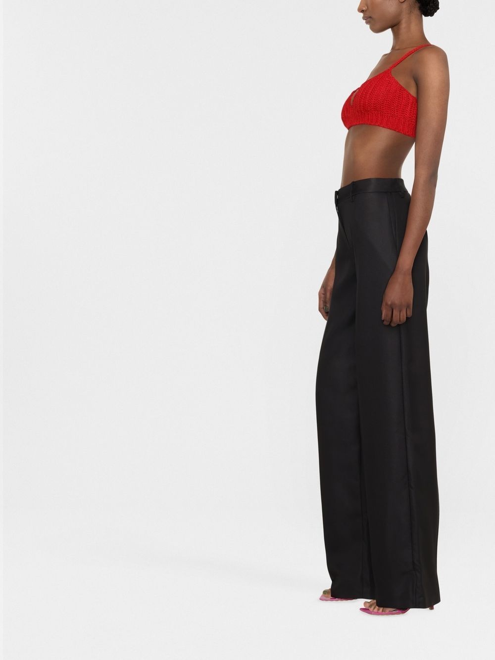 high-waisted straight-leg trousers - 3