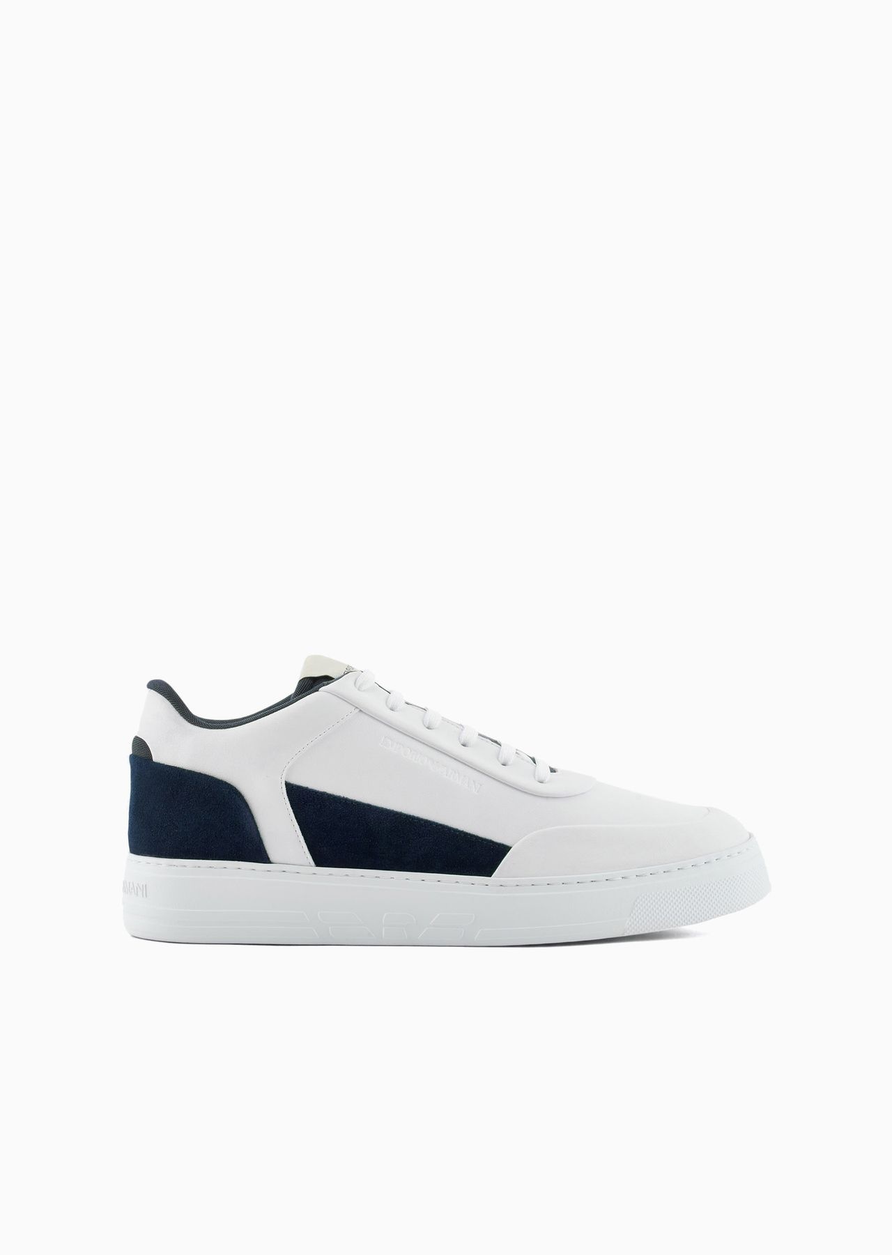 Leather and suede sneakers with side logo - 1