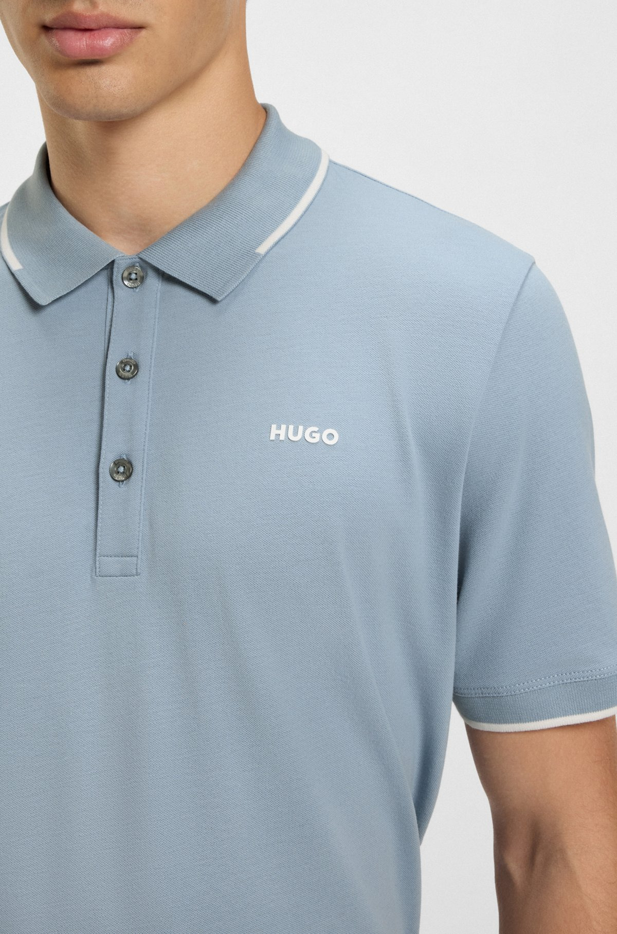 STRETCH-COTTON SLIM-FIT POLO SHIRT WITH PRINTED LOGO - 3