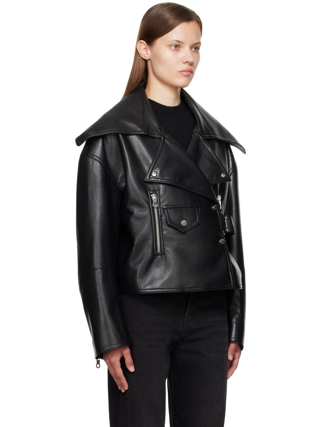 Black Cinch Faux-Leather Jacket - 2