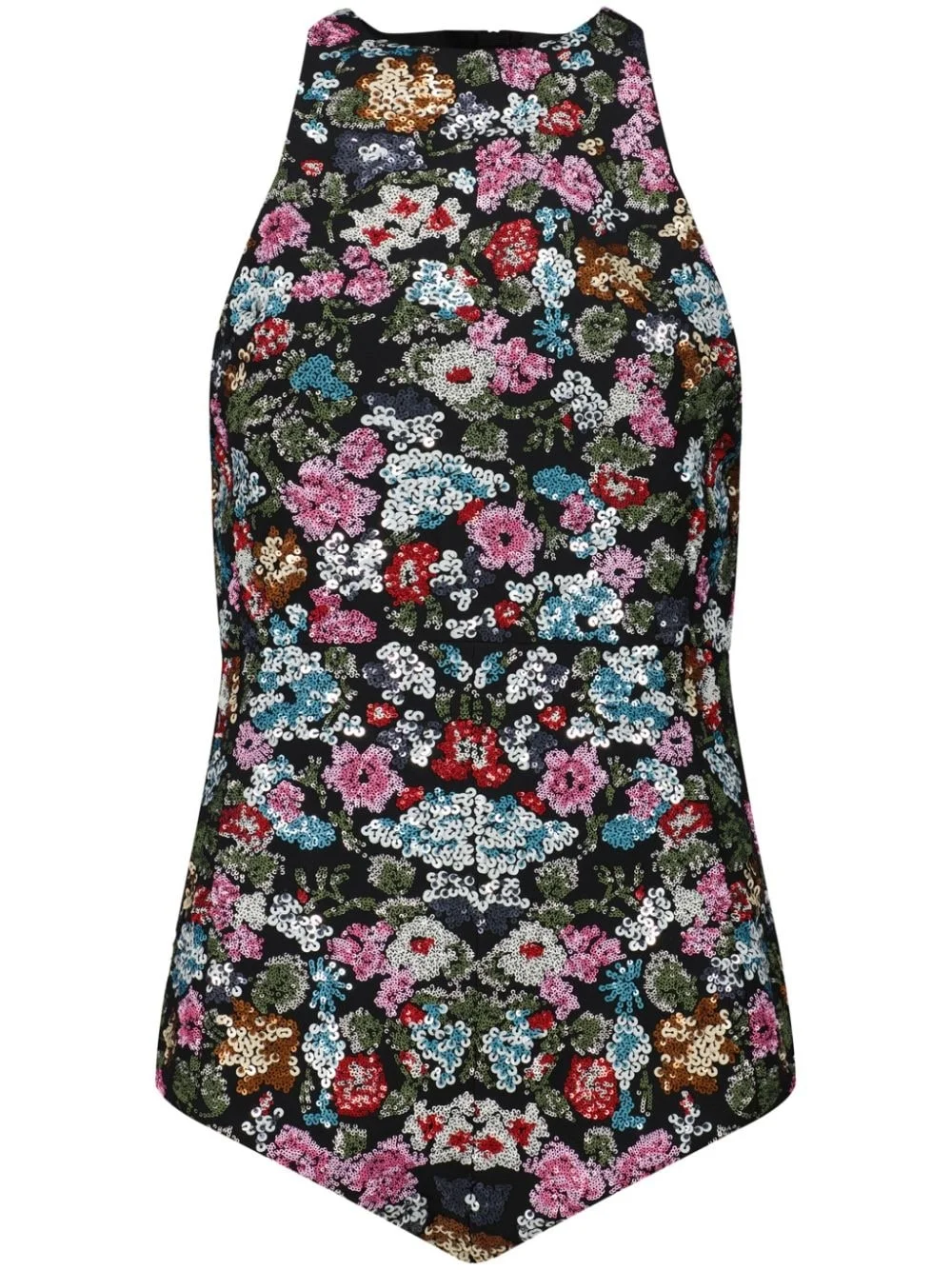 floral sequined bodysuit - 1