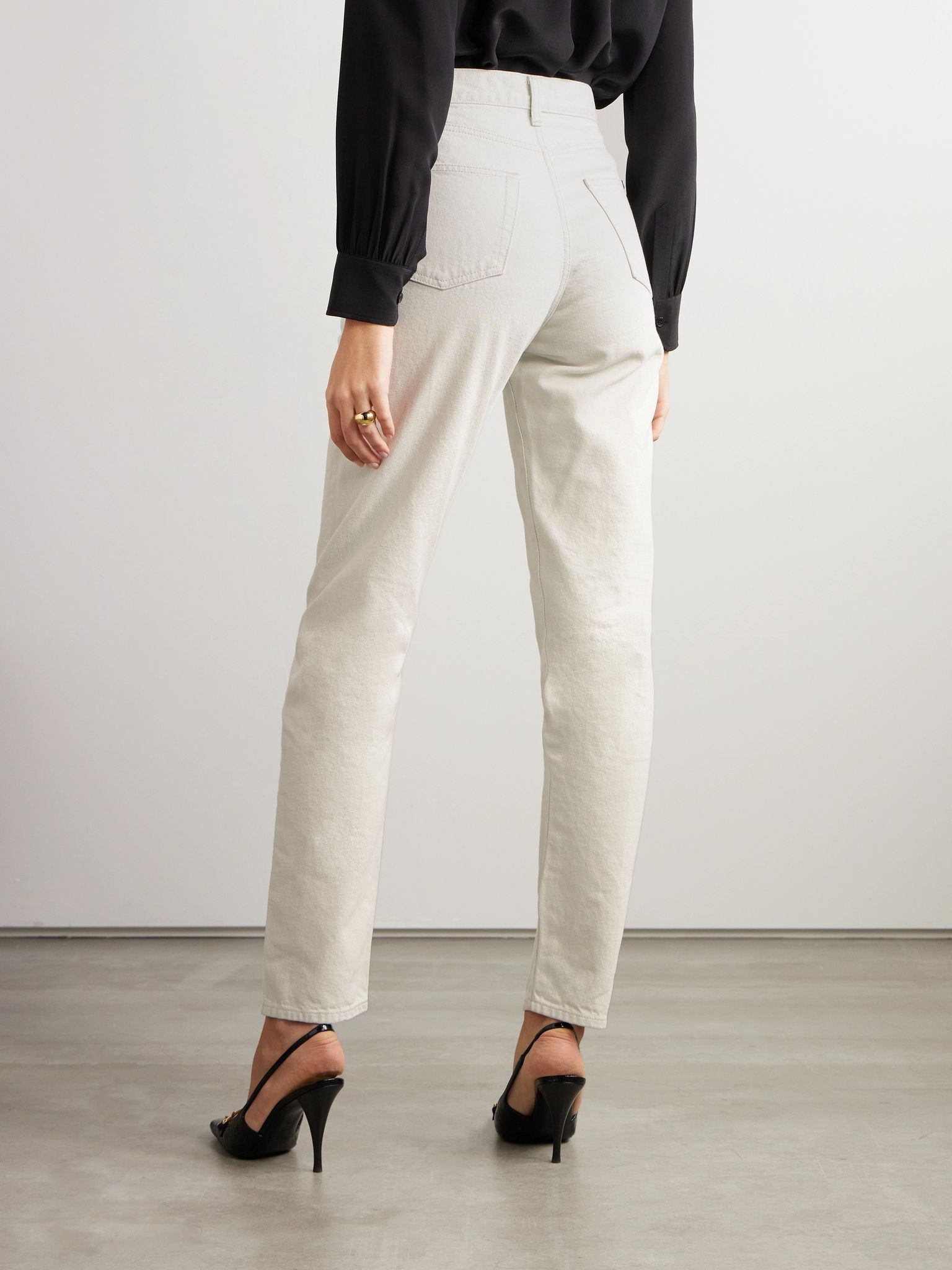 High-rise slim-leg jeans White - 4