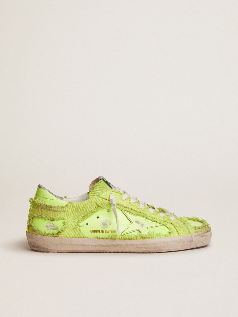 Women’s Super-Star LAB sneakers in fluorescent yellow leather and canvas - 1