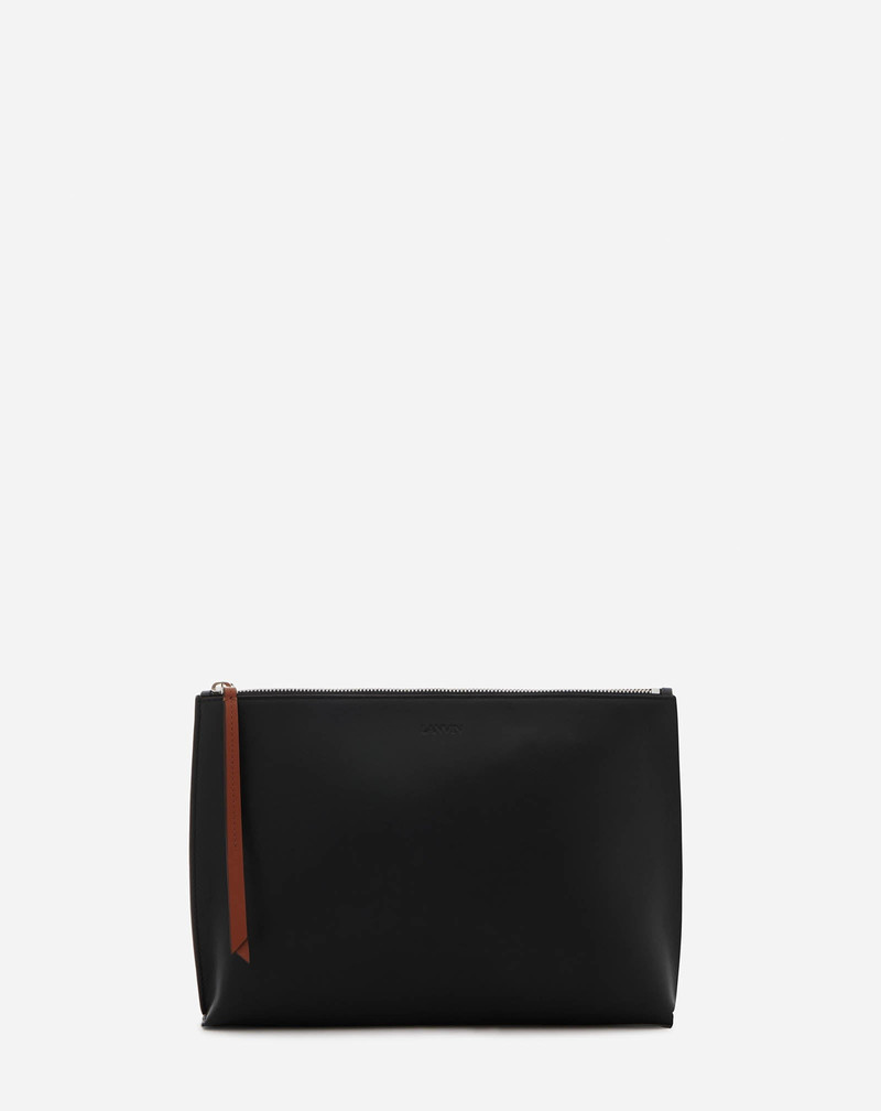 ZIPPERED LEATHER HOBO TIE CLUTCH 1