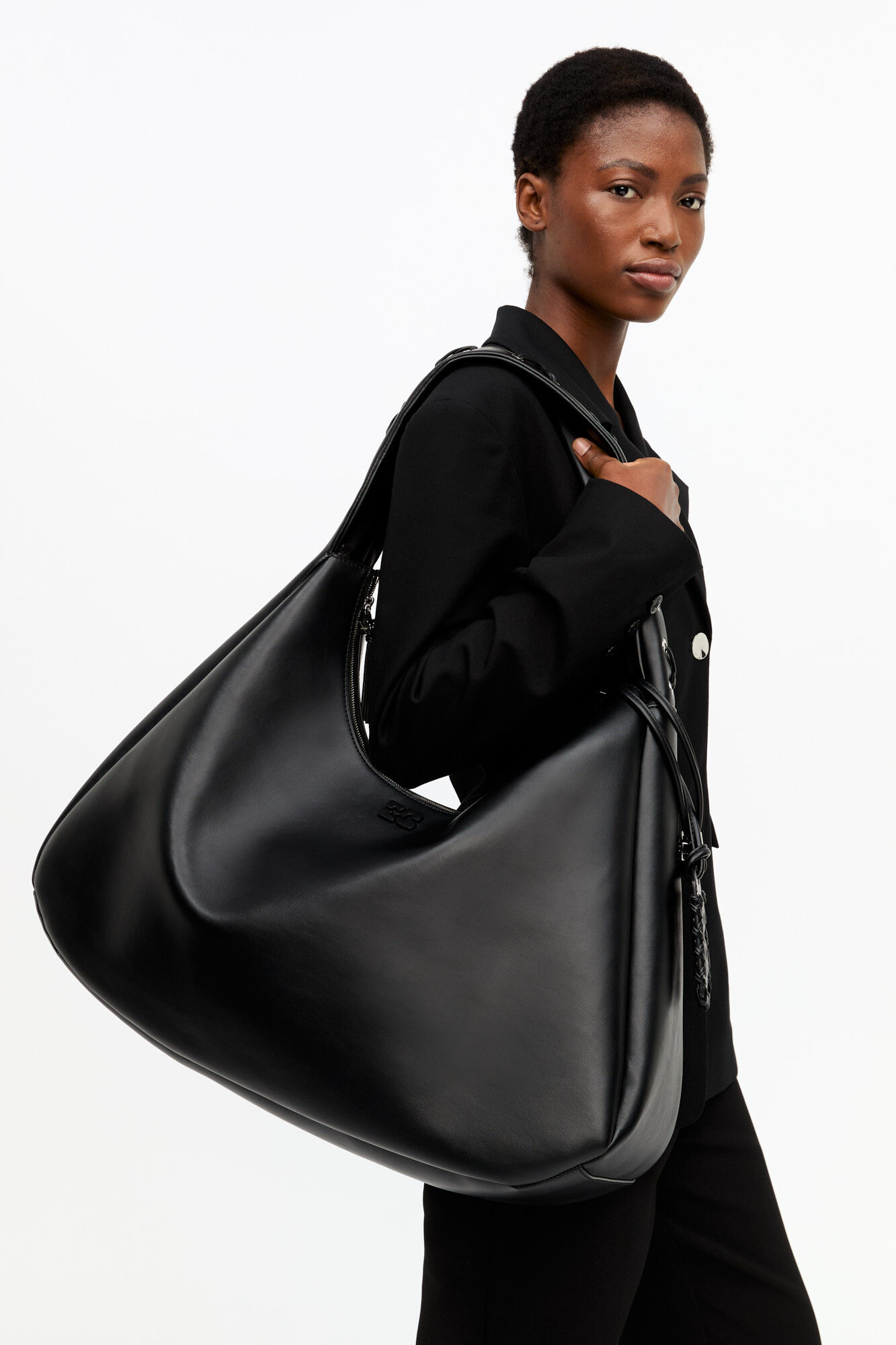 BLACK XXL HOBO BAG - 9