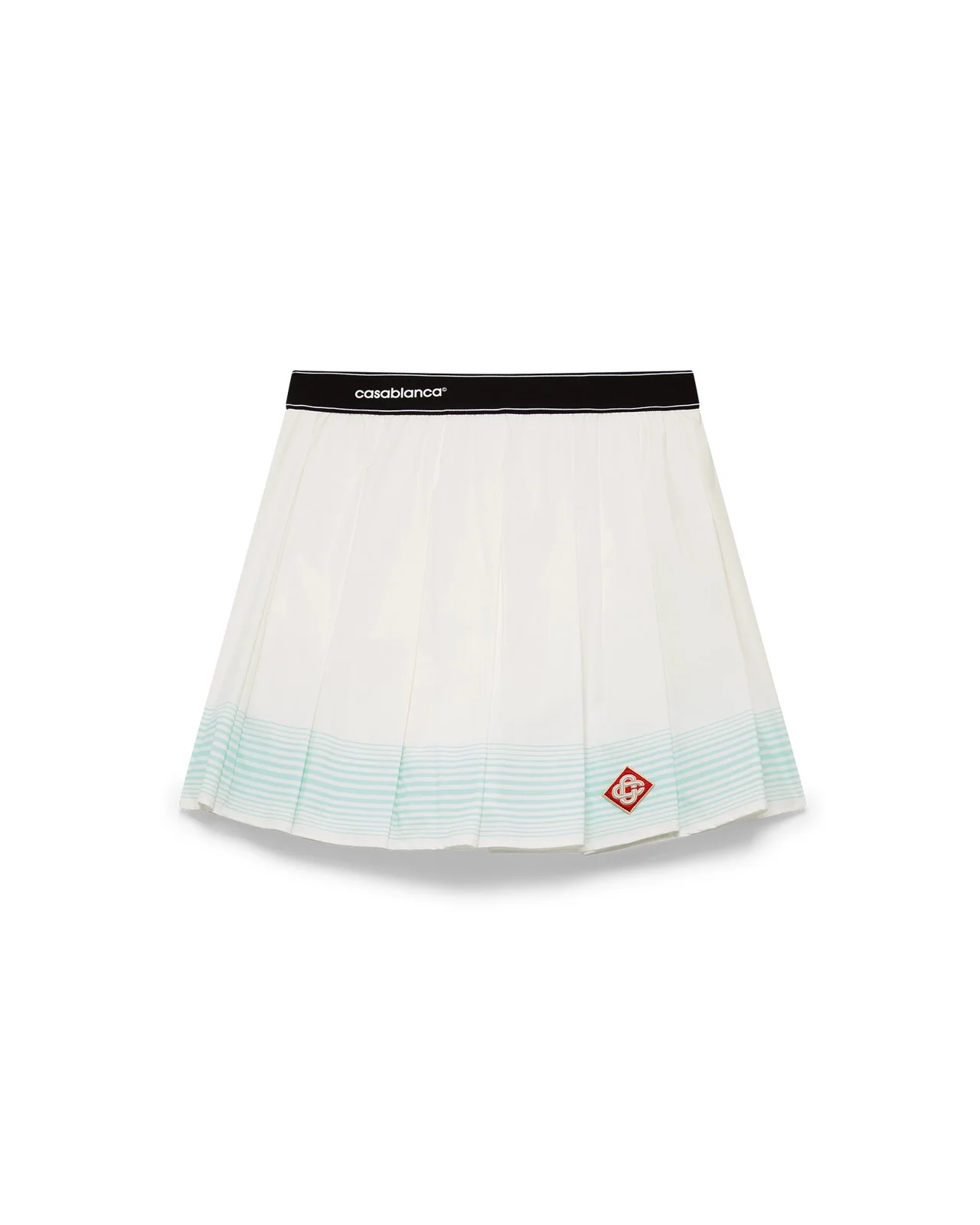 Stripe Pleated Mini Skirt - 1