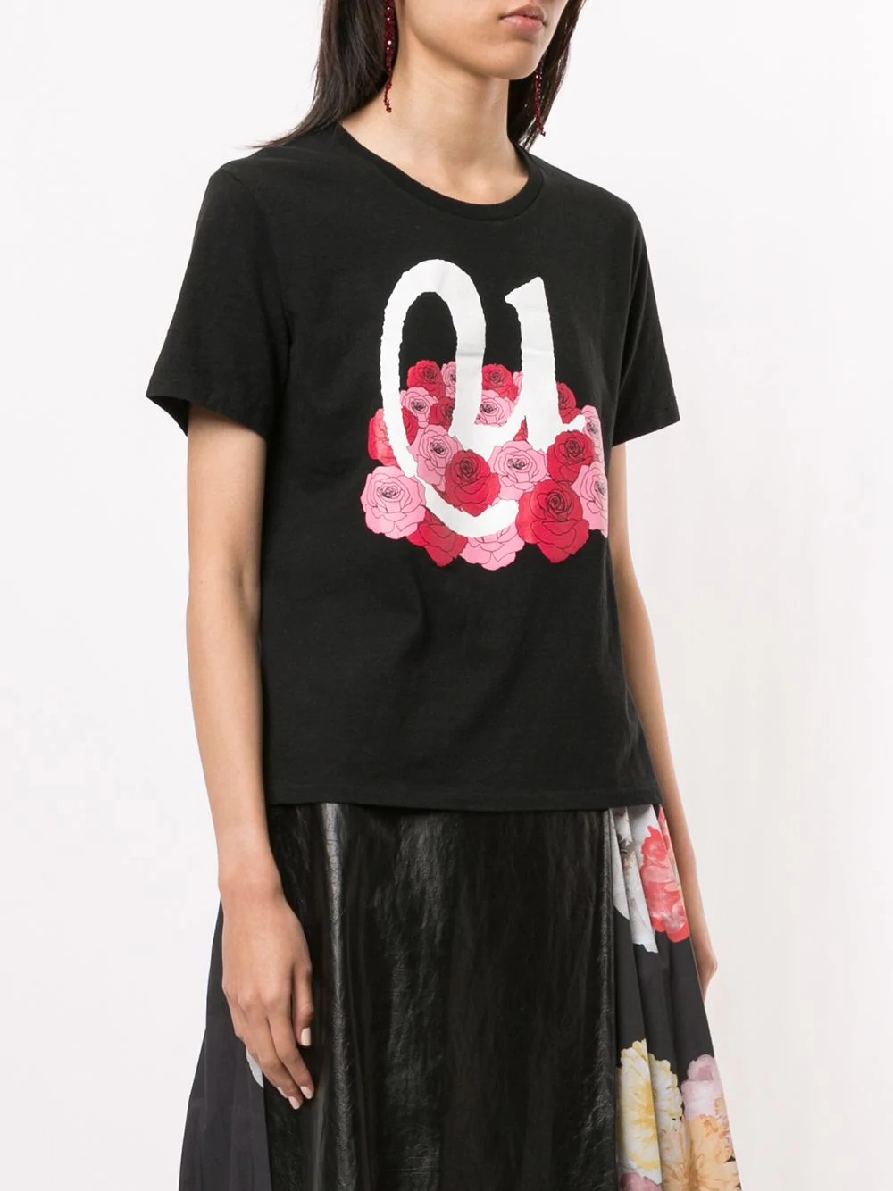 rose print T-shirt - 3