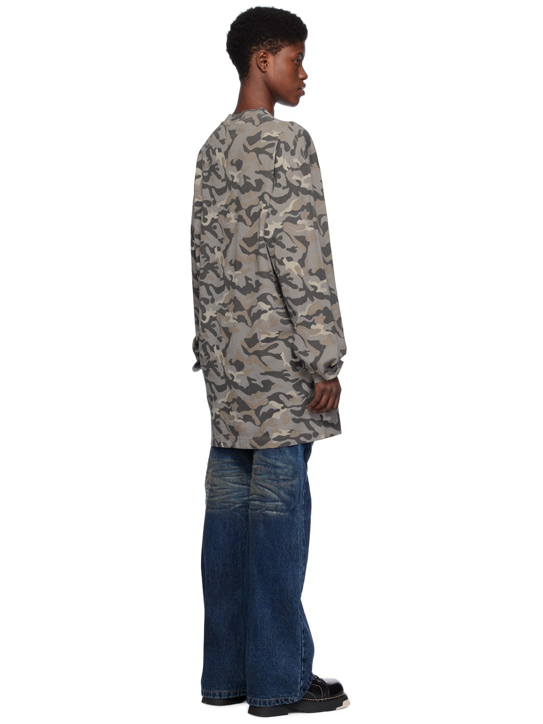 Gray Camouflage Long Sleeve T-Shirt - 3