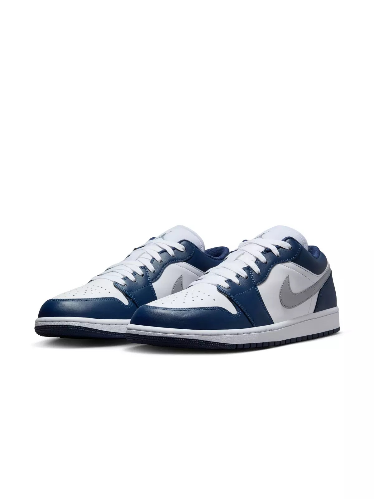 1 Low "White/Wolf Grey/Midnight Navy" Men's Shoe - 5