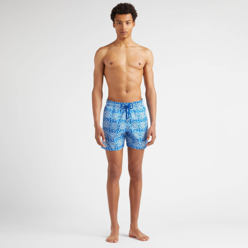 Vilebrequin Men Ultra-Light and Packable Swim Trunks Tribal Turtles outlook