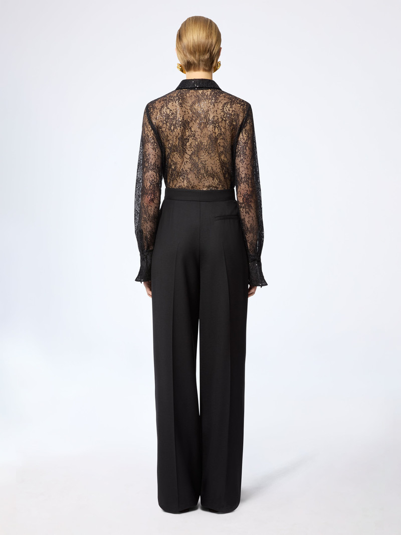 See-Through Sequins Shirt With Bell Cuffs 4