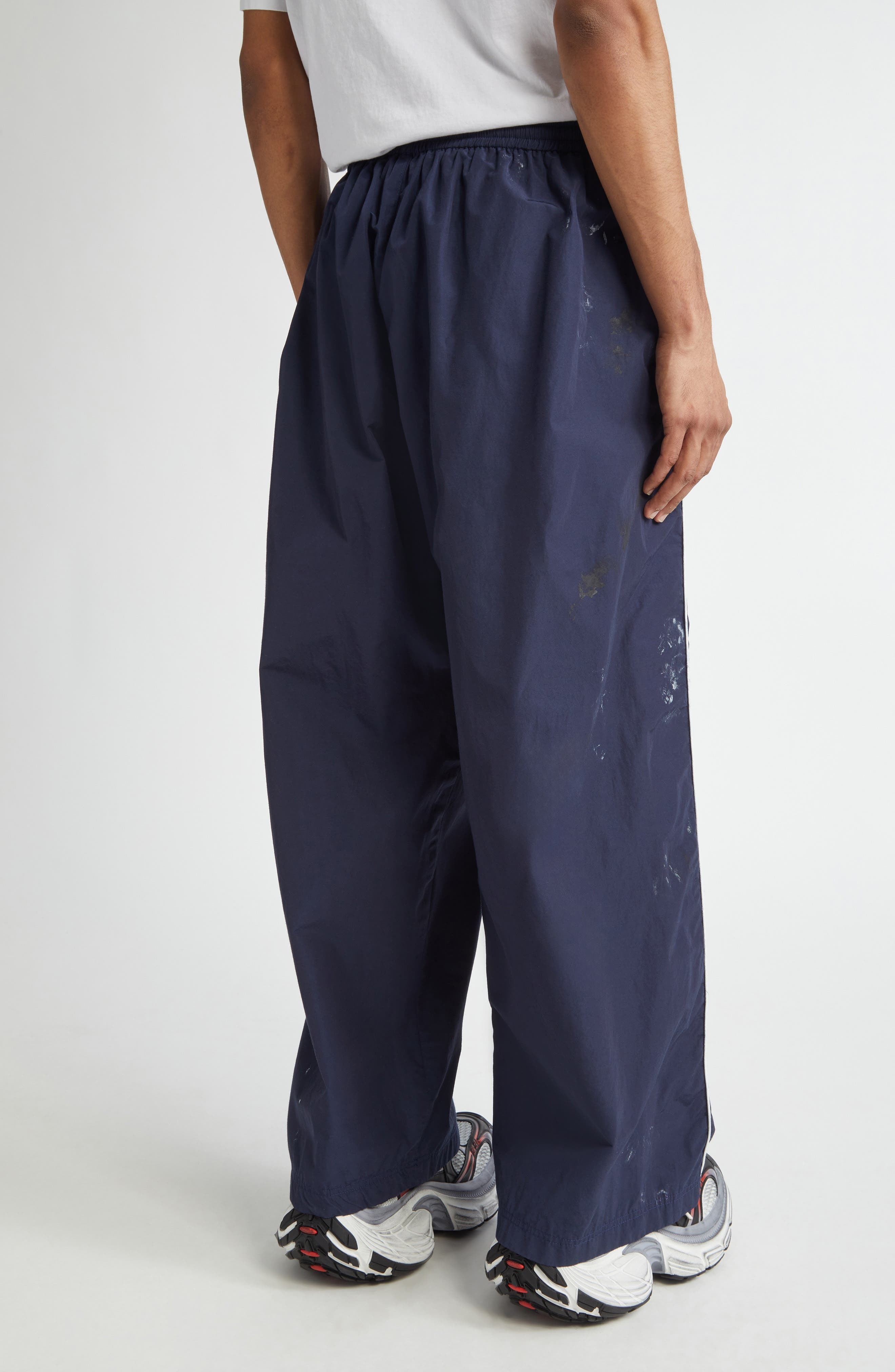 Balenciaga Paint Splatter Track Pants in 4140 Marine Blue at Nordstrom - 2