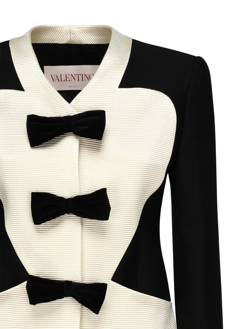 bow-detail crepe jacket - 3