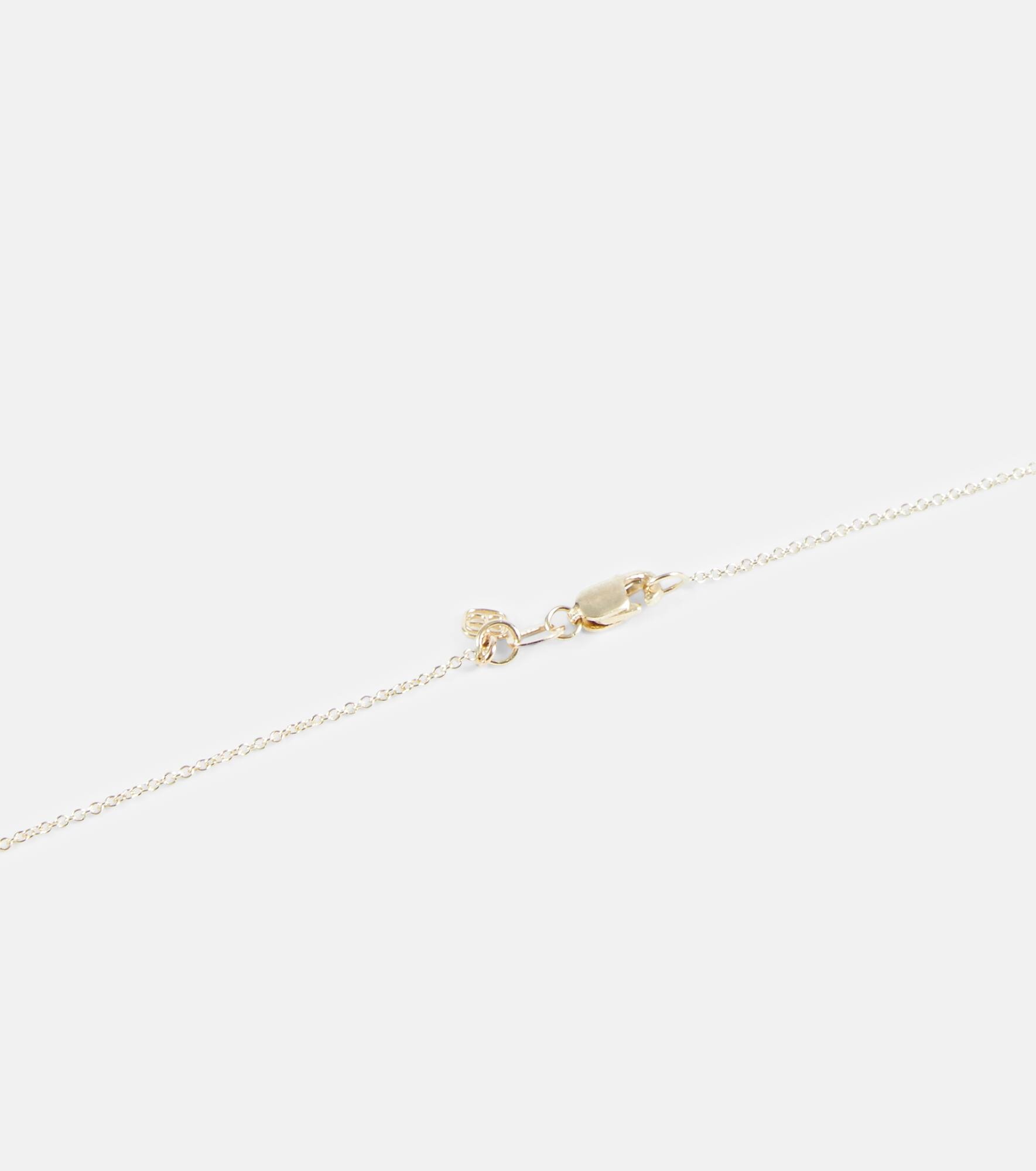 Mini Moroccan 14kt gold necklace with enamel and diamond - 4
