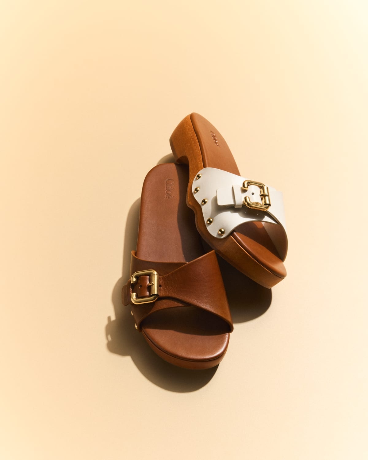Jeannette Leather Buckle Clog Sandals - 6
