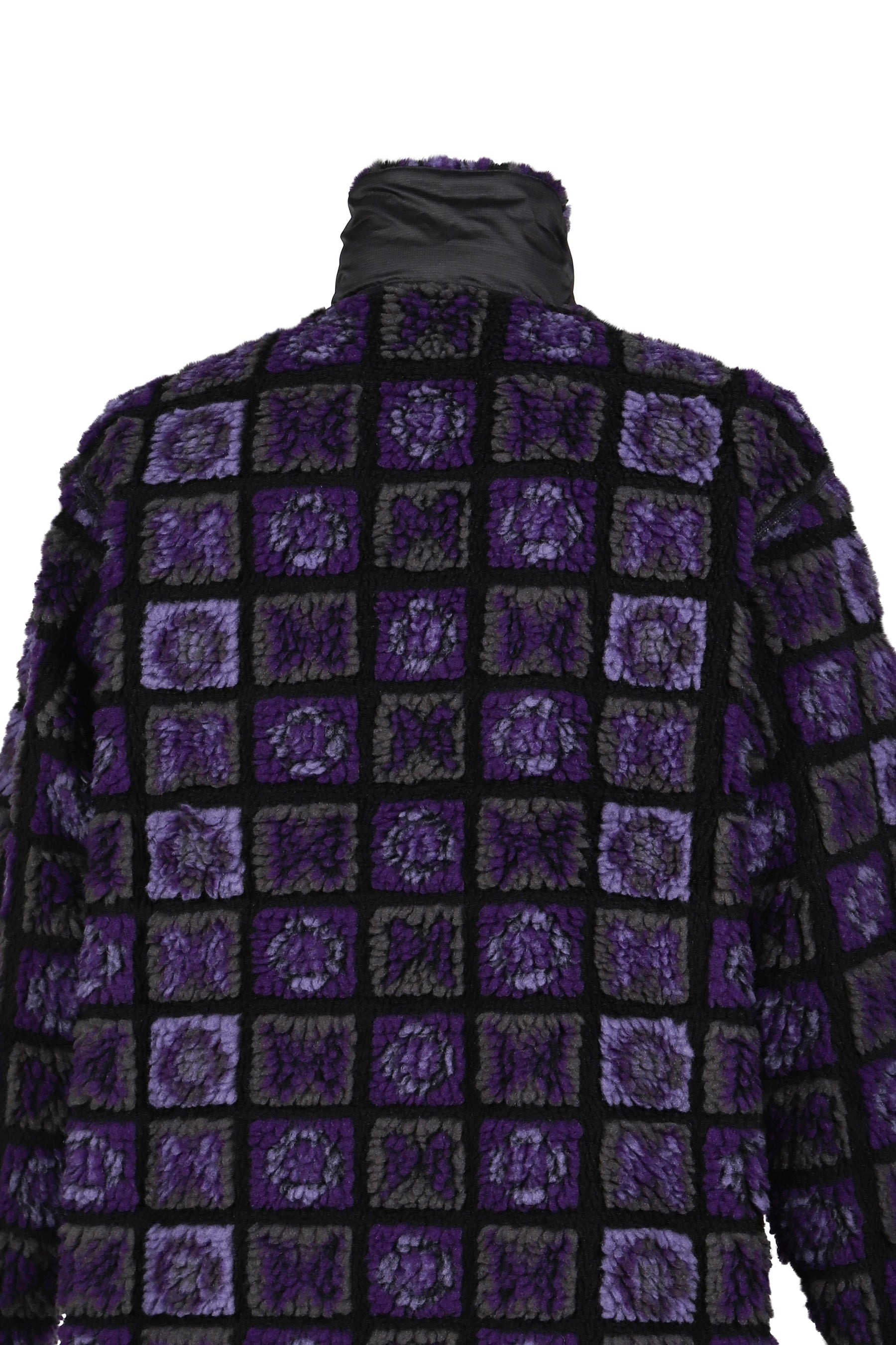 FUR JACKET - PAPILLON PLAID PILE / PUR BLK - 8