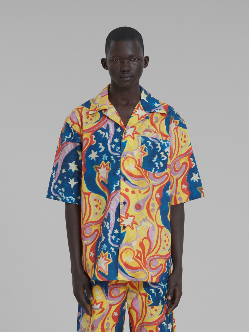Marni MARNI X NO VACANCY INN - POPLIN BOWLING SHIRT WITH GALACTIC PARADISE PRINT. outlook