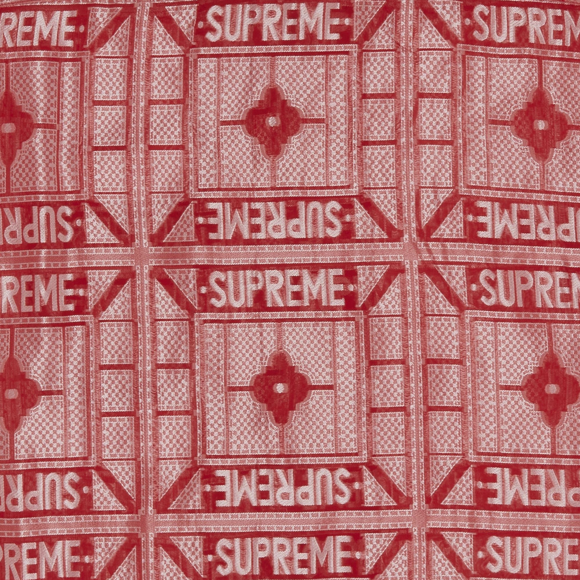 Supreme Tray Jacquard Short-Sleeve Shirt 'Red' - 3