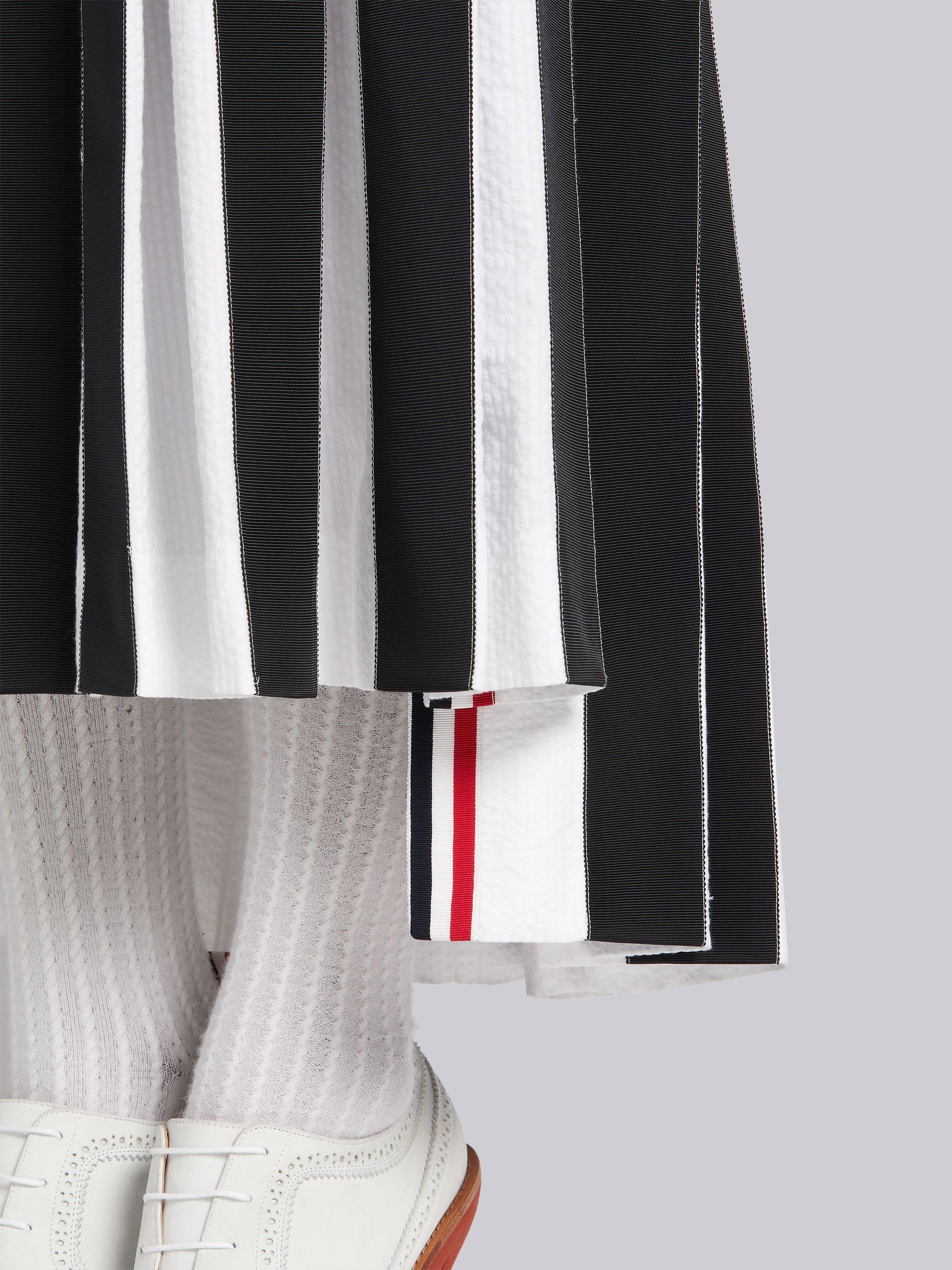 RWB-detail pleated ankle-length skirt - 5