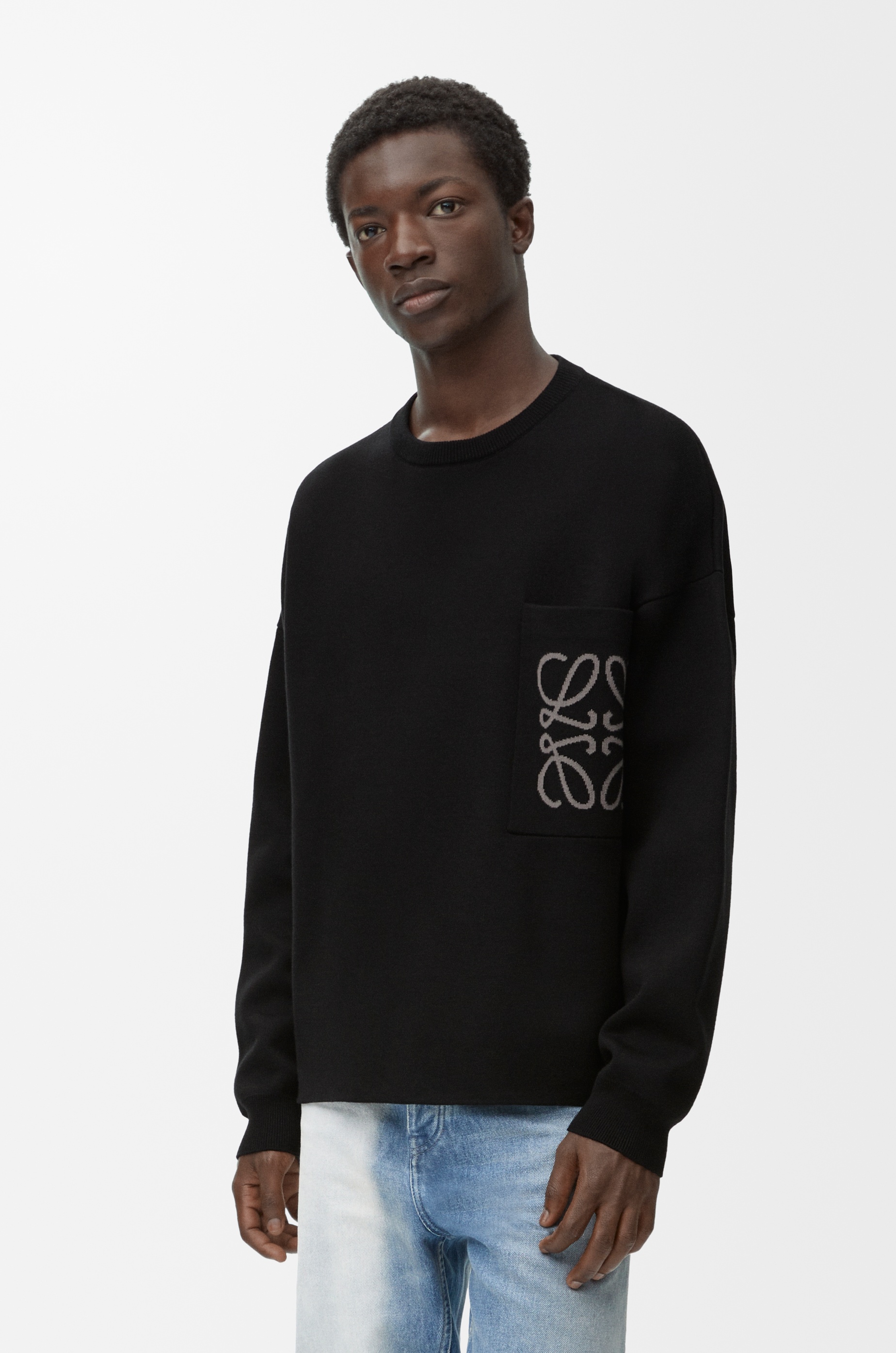 Anagram pocket sweater in cotton and viscose - 3