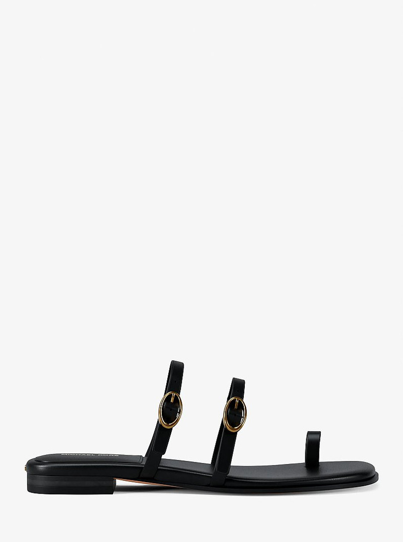 MICHAEL KORS Kya Leather Flat Sandal outlook