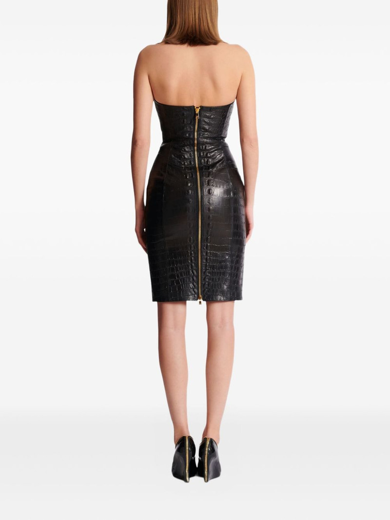 crocodile-embossed halterneck mini dress 4