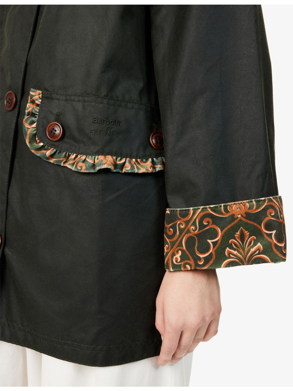 Barbour x FARM Rio Maria Clara Waxed Cotton Jacket - 5
