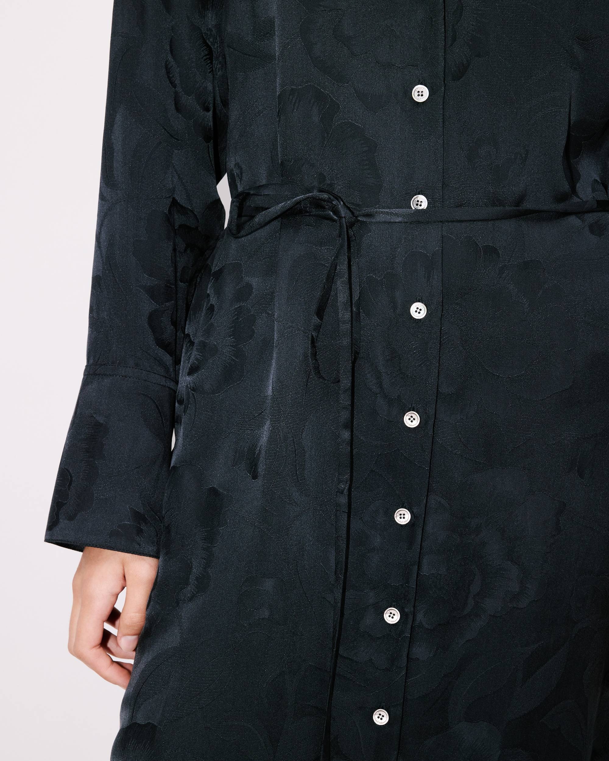 'KENZO Peonies' midi shirt dress in silk viscose - 7