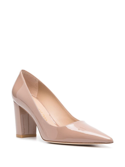 Stuart Weitzman Block 85mm leather pumps outlook