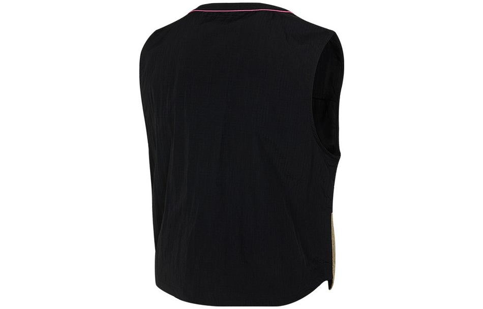 Nike Sports Casual Breathable All-match Stitching Stacked Mesh Vest 'Black White Brown' FJ7683-010 - 2