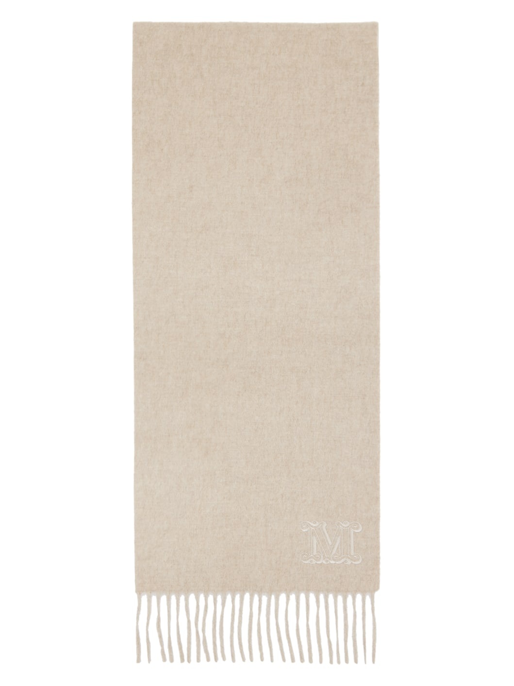 Beige Cashmere Stole Embroidery Scarf - 1