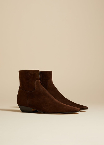 KHAITE The Marfa Ankle Boot in Coffee Suede outlook