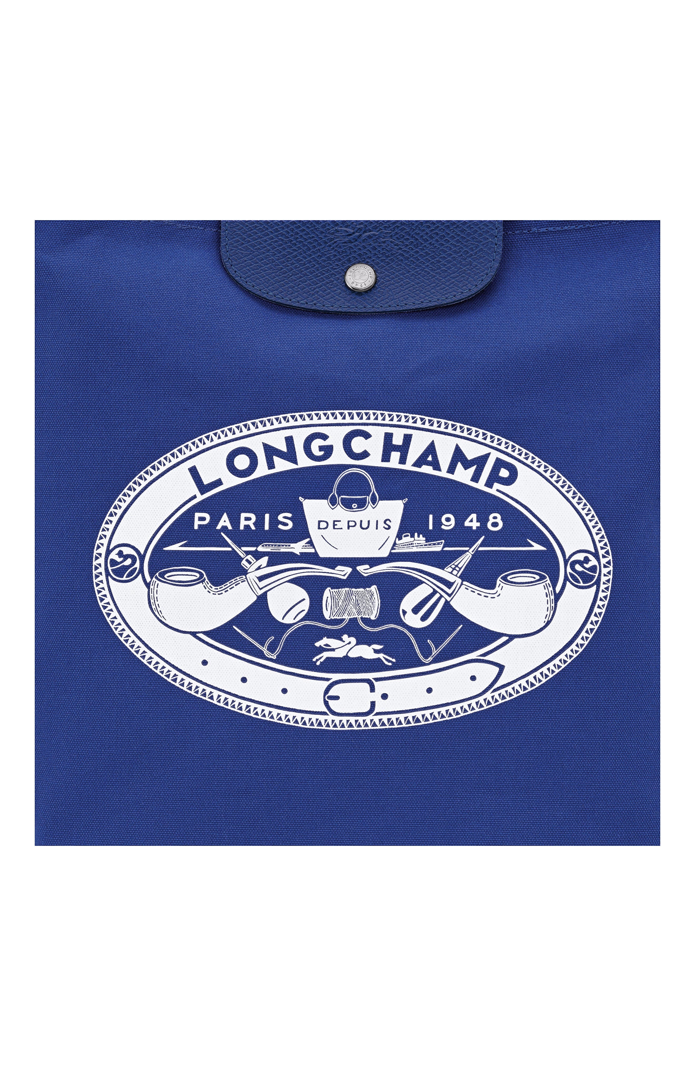 Longchamp x Constantin Riant Le Pliage Cotton Canvas Tote in Cobalt at Nordstrom - 7