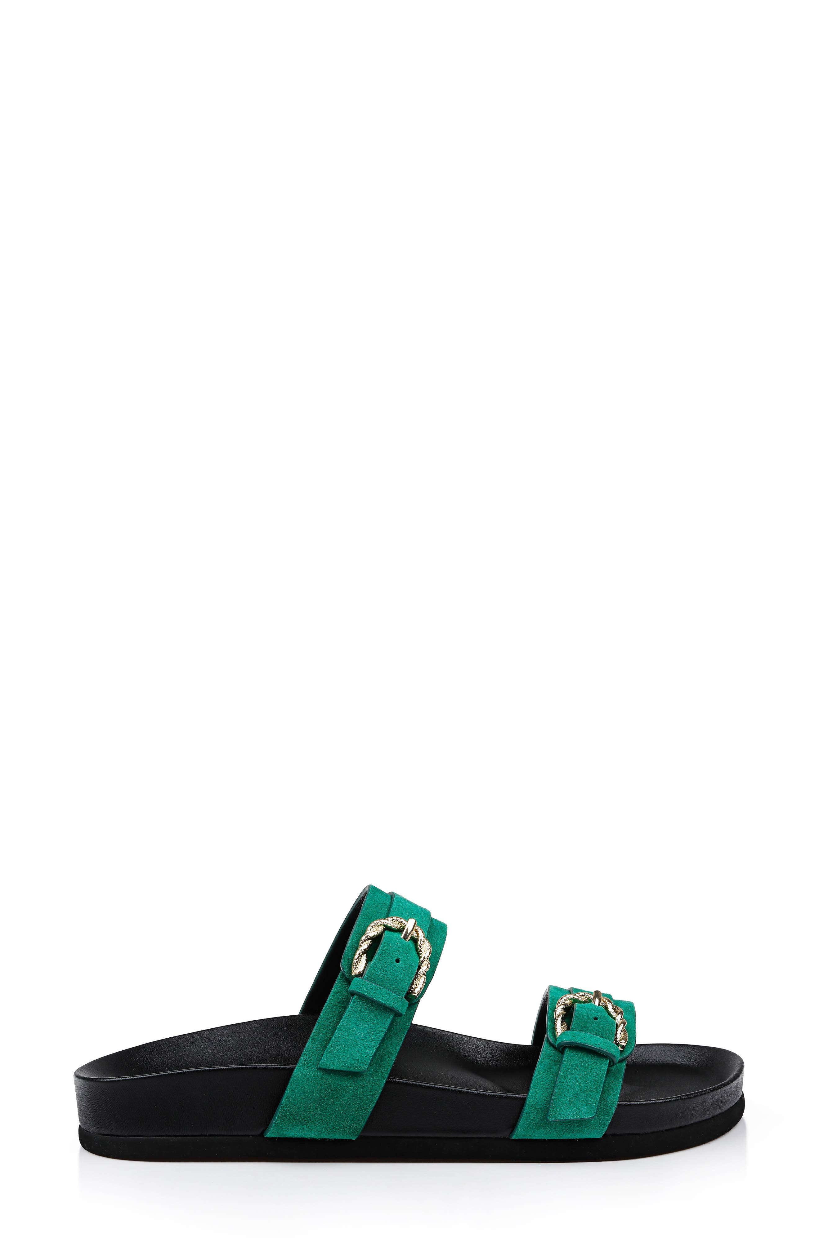 L'AGENCE Gaelle Slide Sandal in Green Suede at Nordstrom - 3