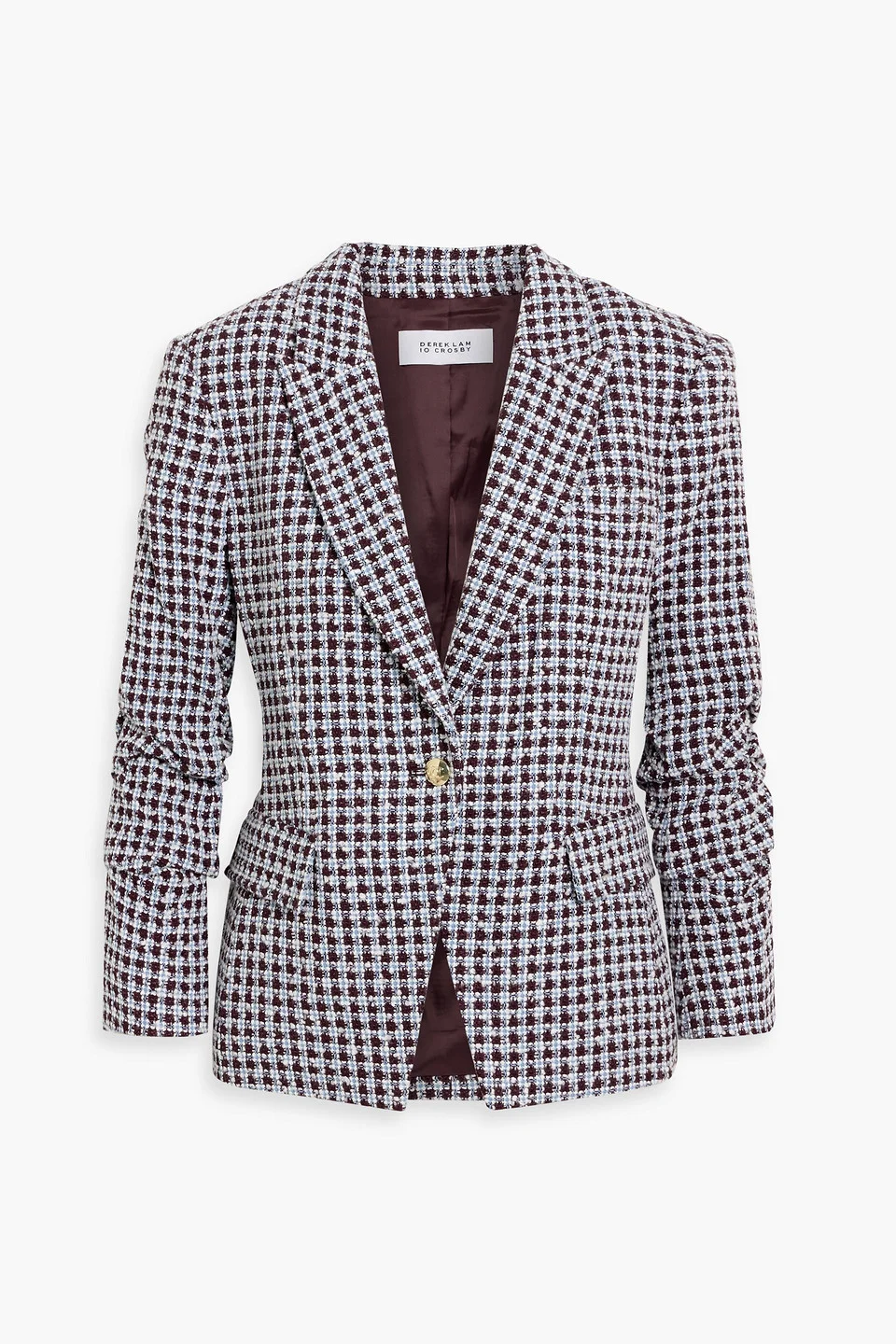 Ralph ruched cotton-blend tweed blazer - 1