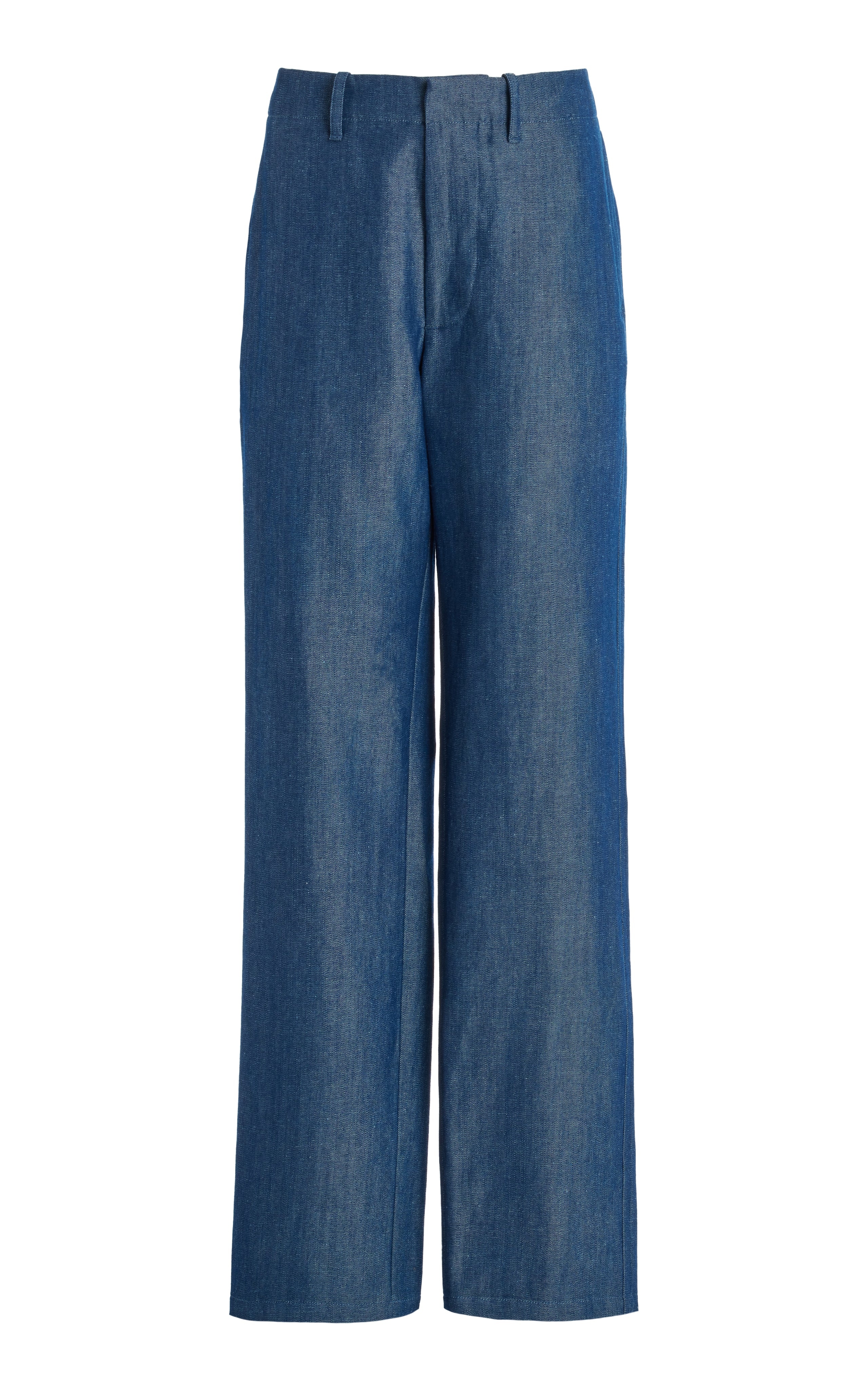 Rhys Pant in Deep Fluorite Blue Linen Virgin Wool - 1