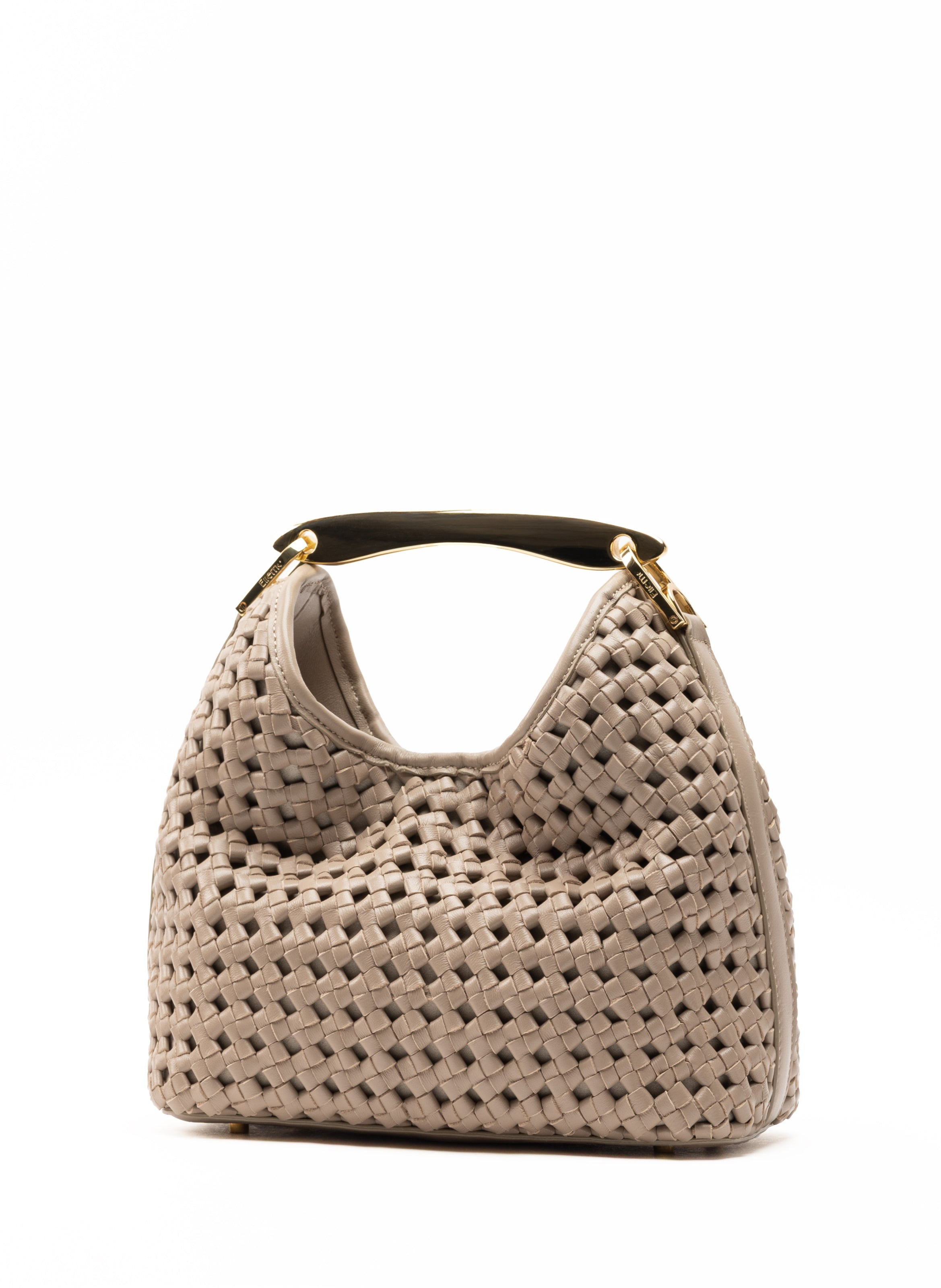 Small Boomerang Woven Leather Taupe - 3