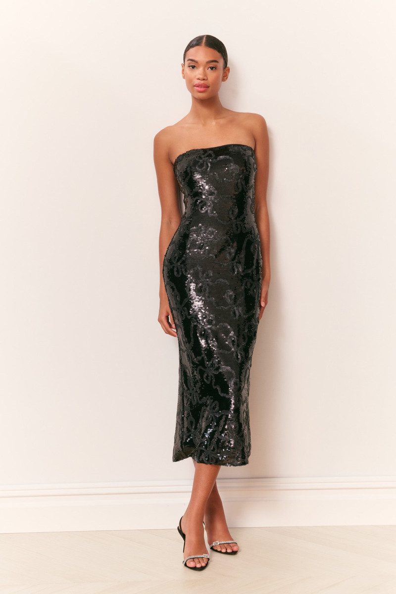 Stasia Sequin Winding Bow Midi Dress 3