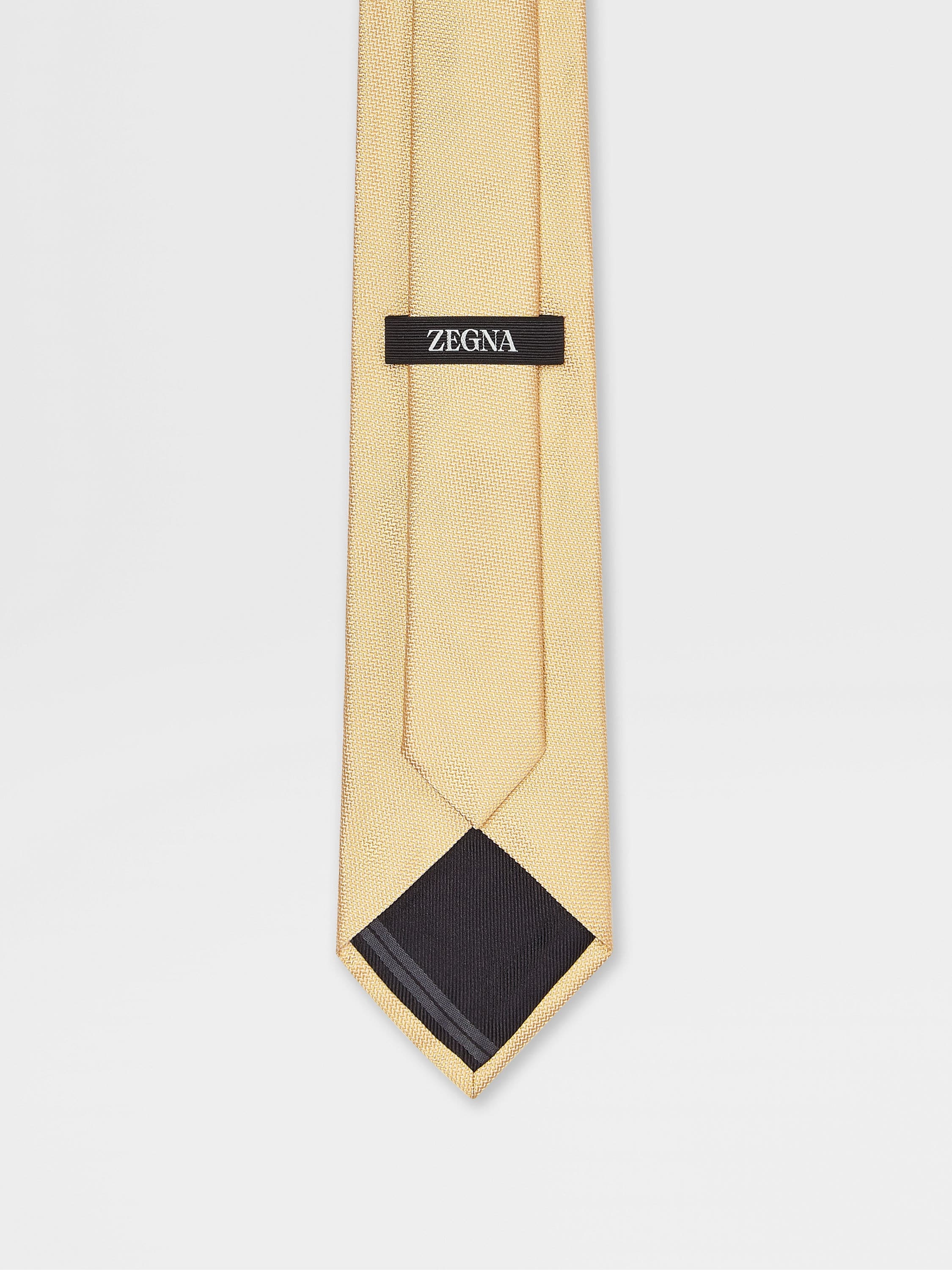YELLOW JACQUARD SILK TIE - 3