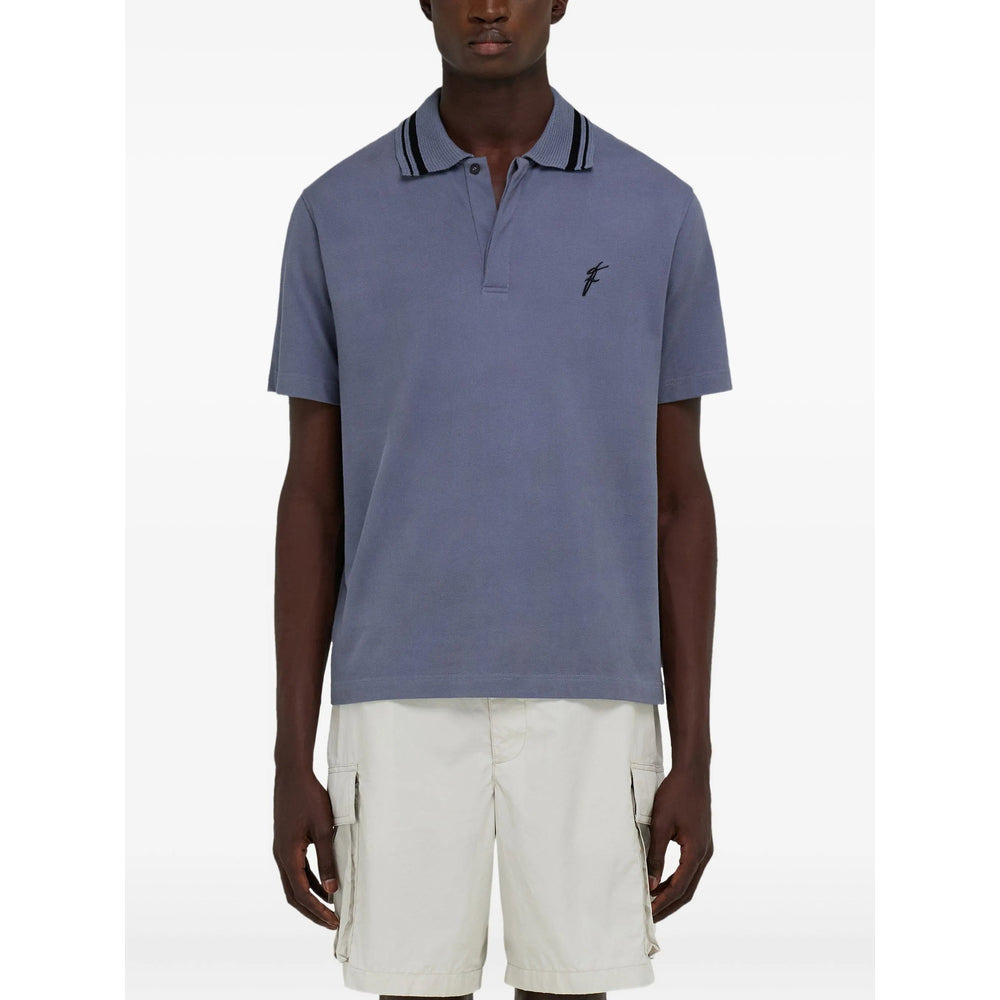 Ferragamo Blue Polo Shirts Men - 2