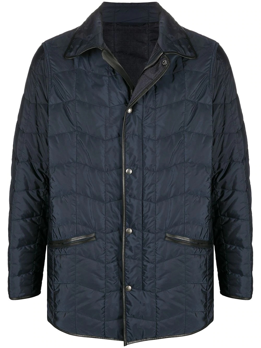 piped-trim padded jacket - 1