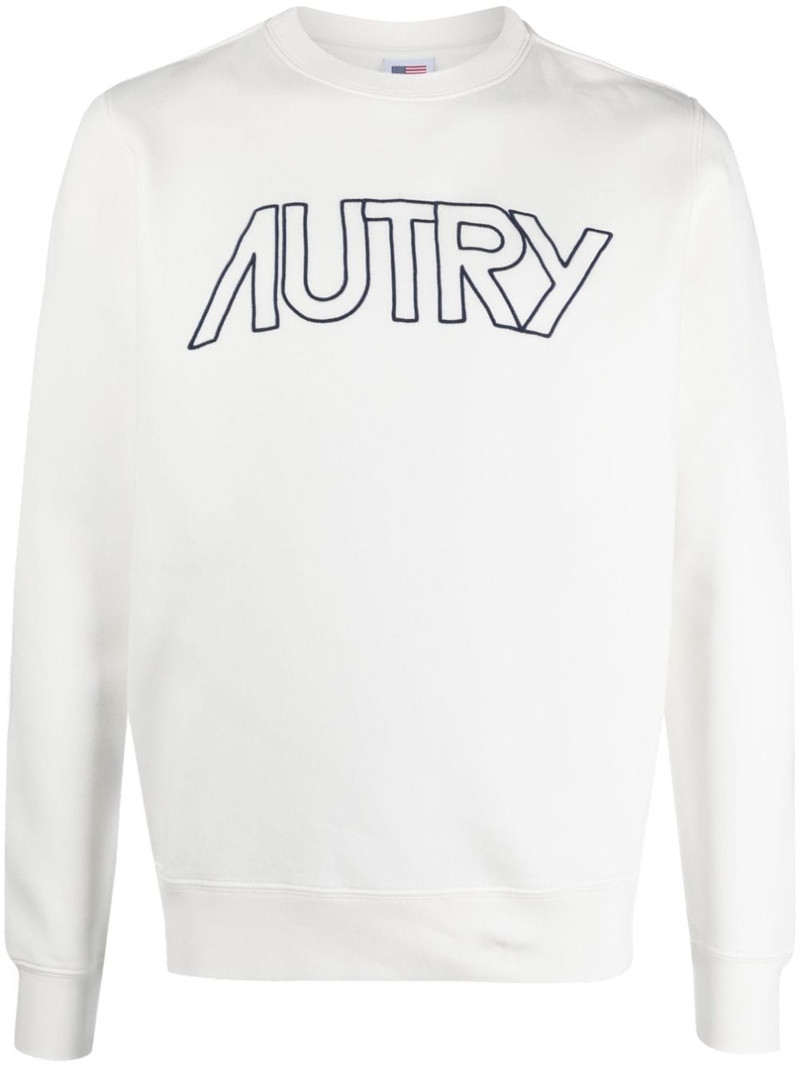 logo-embroidered cotton sweatshirt 1