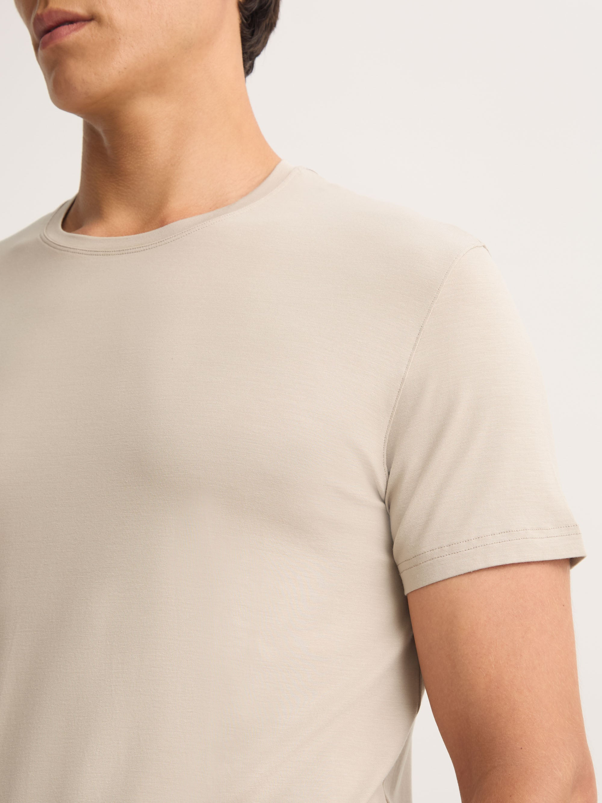 Men's T-Shirt Basel Micro Modal Stretch Light Stone - 6