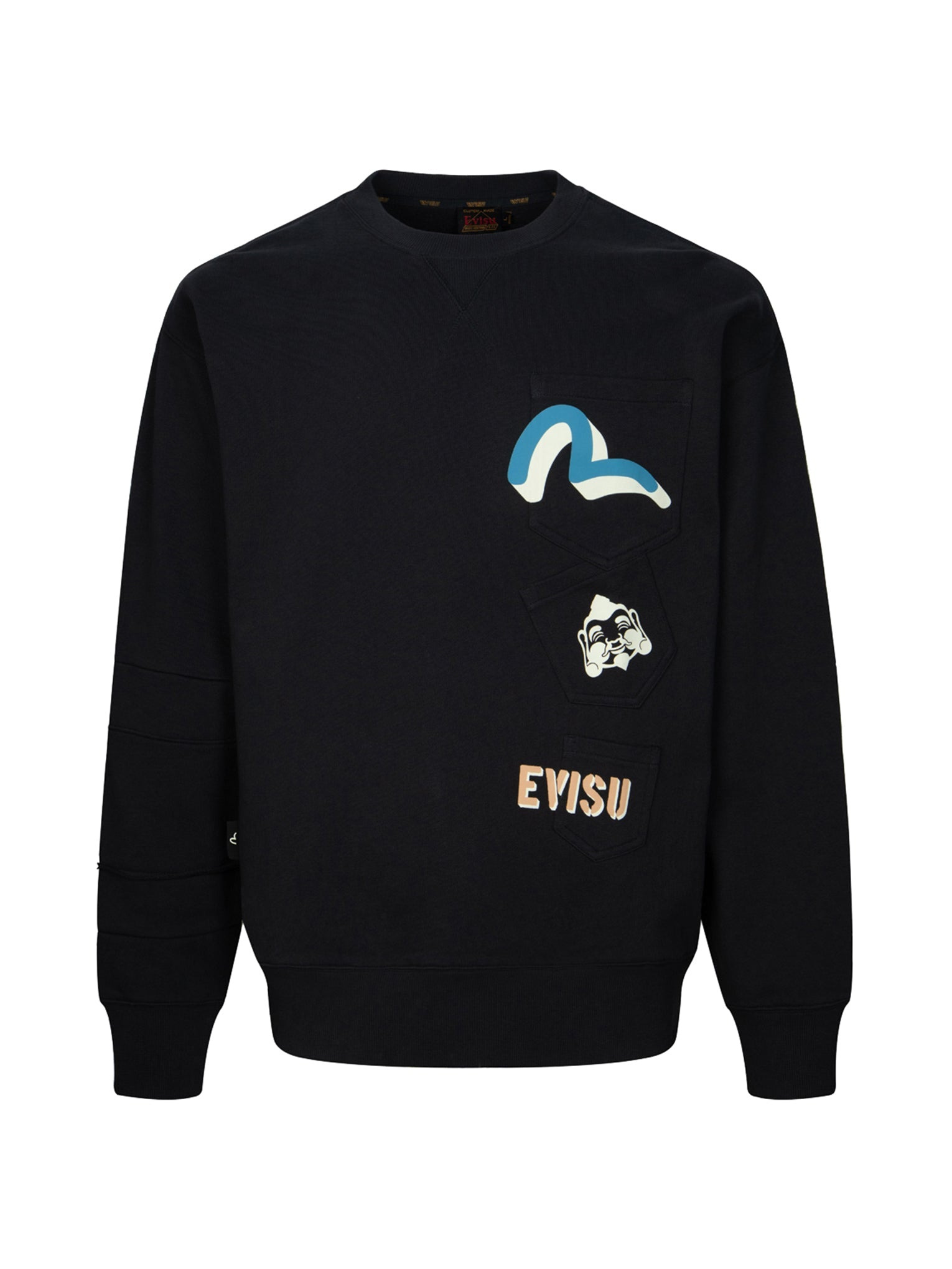 SEAGULL AND GODHEAD PRINT POCKET LOOSE FIT SWEATSHIRT - 15