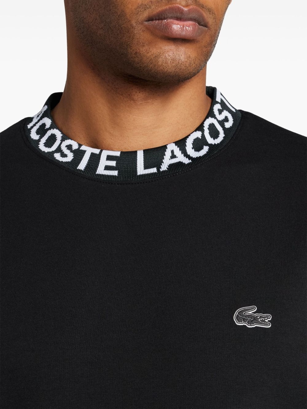 logo-jacquard collar sweatshirt - 5