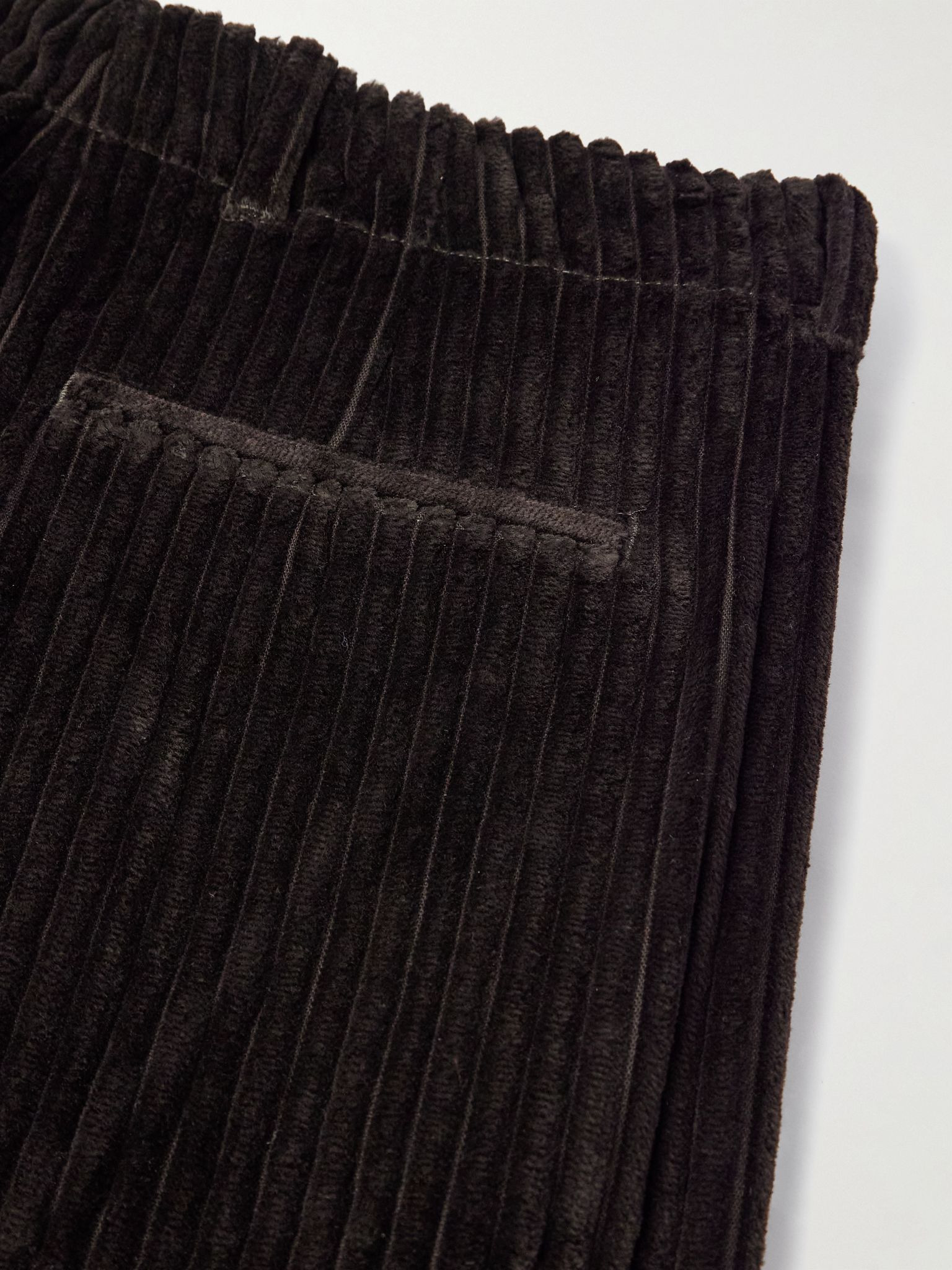 Borrowed Chino Wide-Leg Pleated Wool-Corduroy Trousers Brown - 6