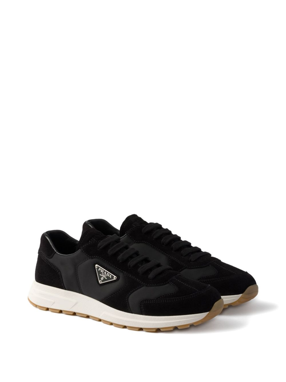 triangle-logo panelled sneakers - 2