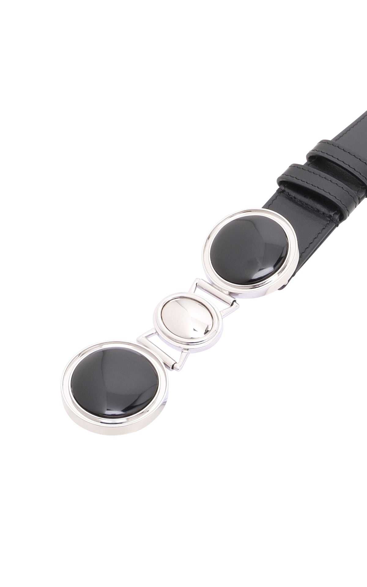 Grange Stone Belt in Black Leather - 3