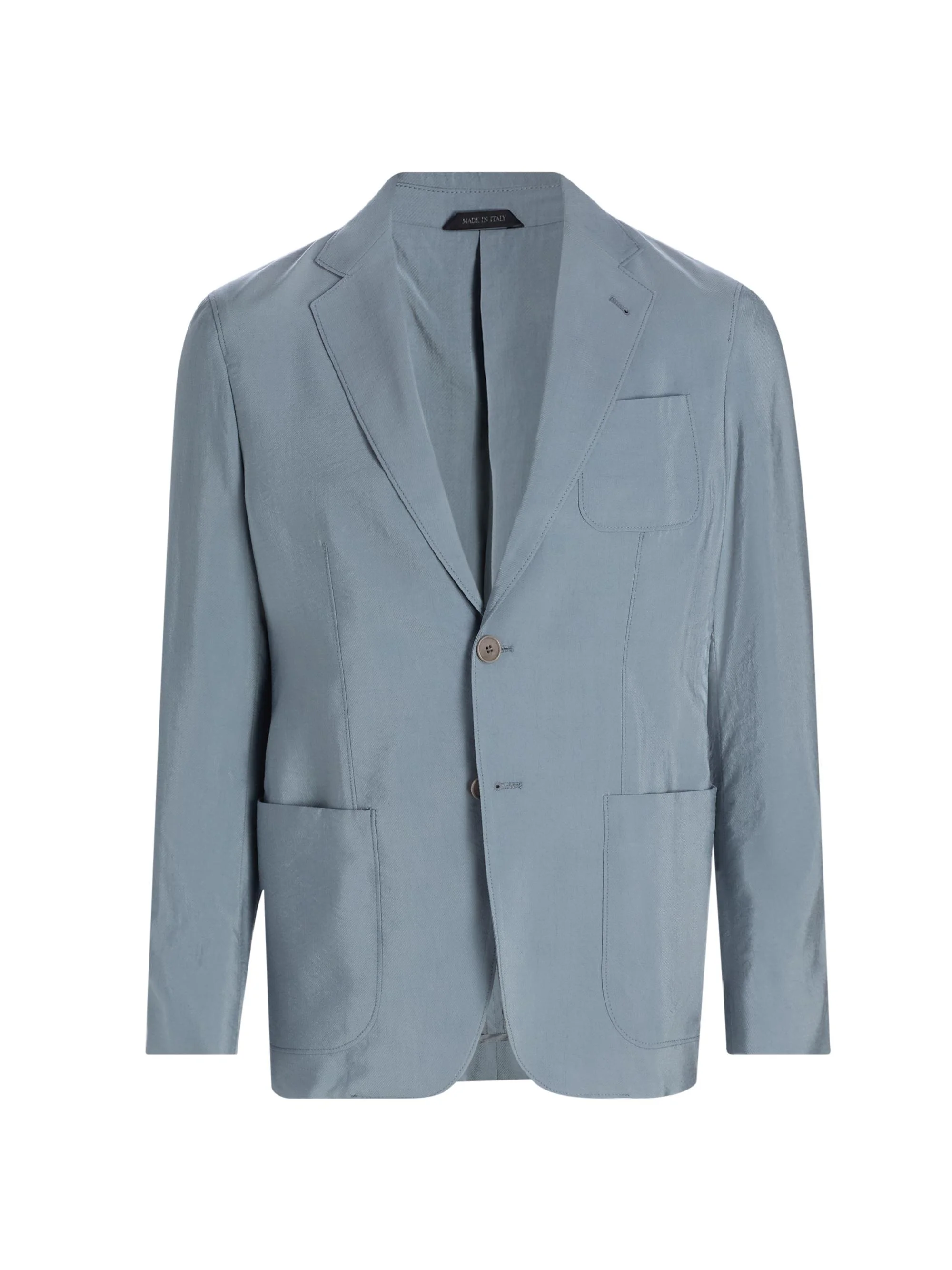 Men's Silk-Nylon Single-Breasted Blazer - Solid Dark - 1